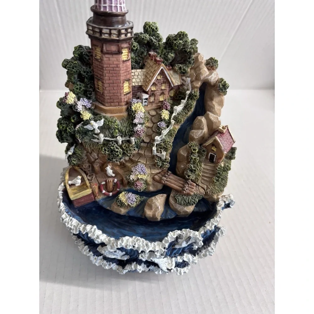 Vintage Lighted Lighthouse Waterfall Fountain Collectible Seagull Sounds 9